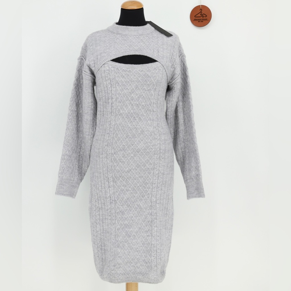 HOUSE OF HARLOW 1960 Cable Knit Dress and Cropped Sweater Set